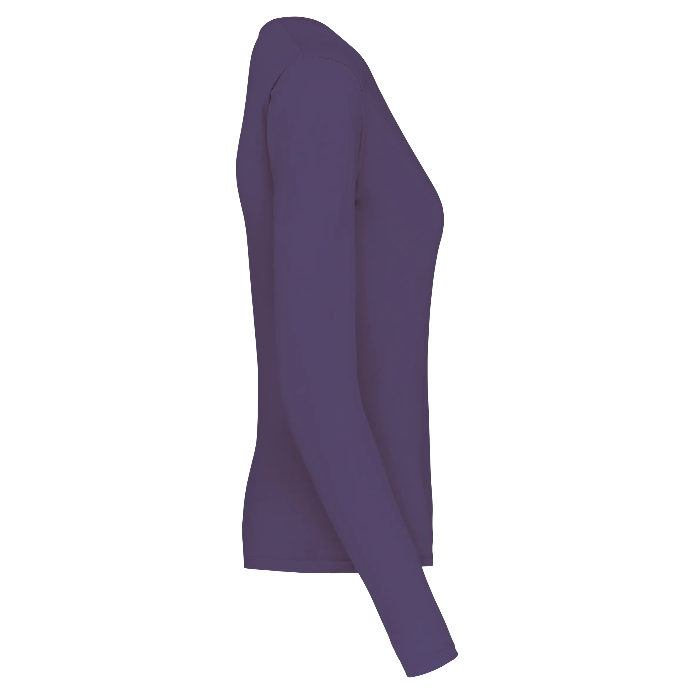 T-shirt de manga comprida decote em V para senhora