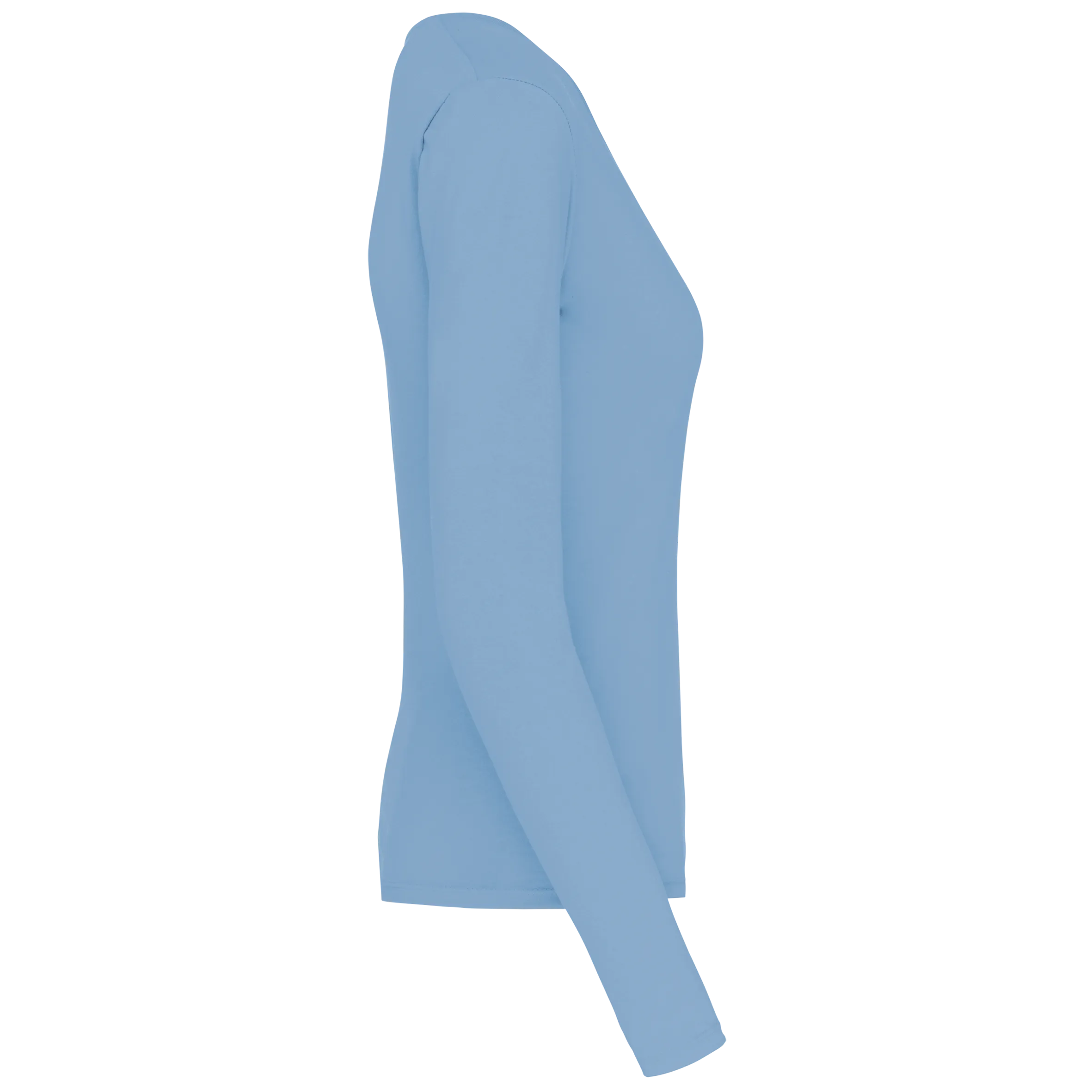 T-shirt de manga comprida decote em V para senhora
