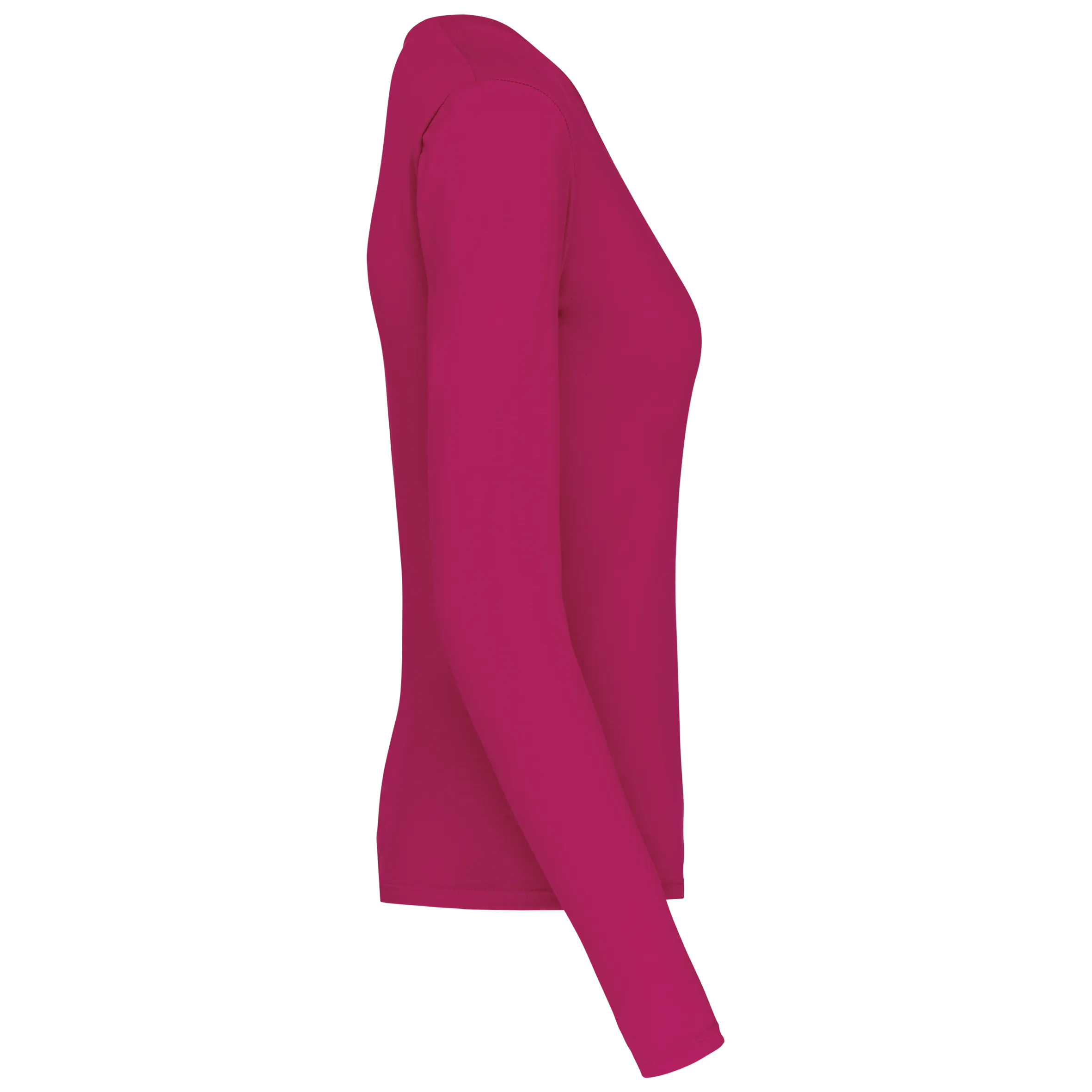 T-shirt de manga comprida decote em V para senhora