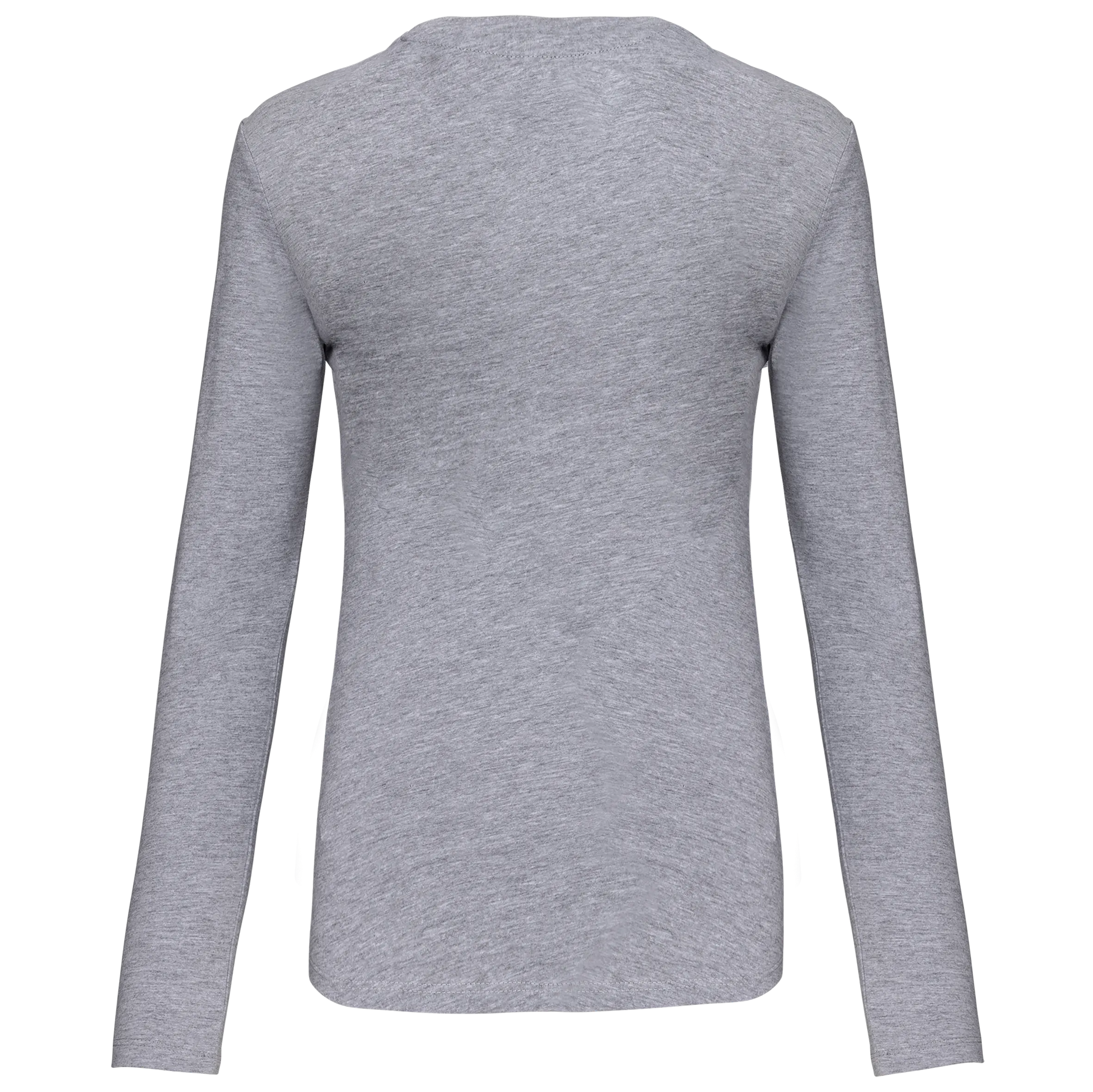 T-shirt de manga comprida decote em V para senhora