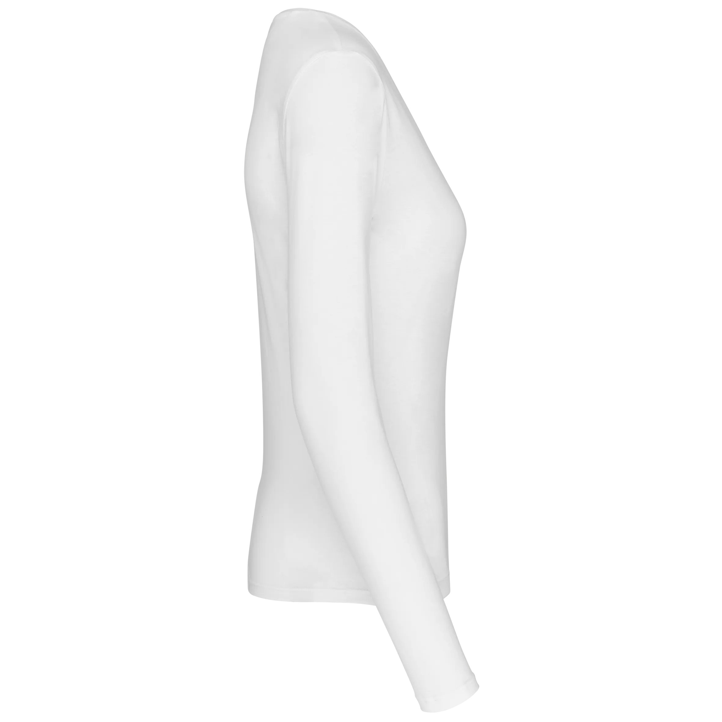 T-shirt de manga comprida decote em V para senhora