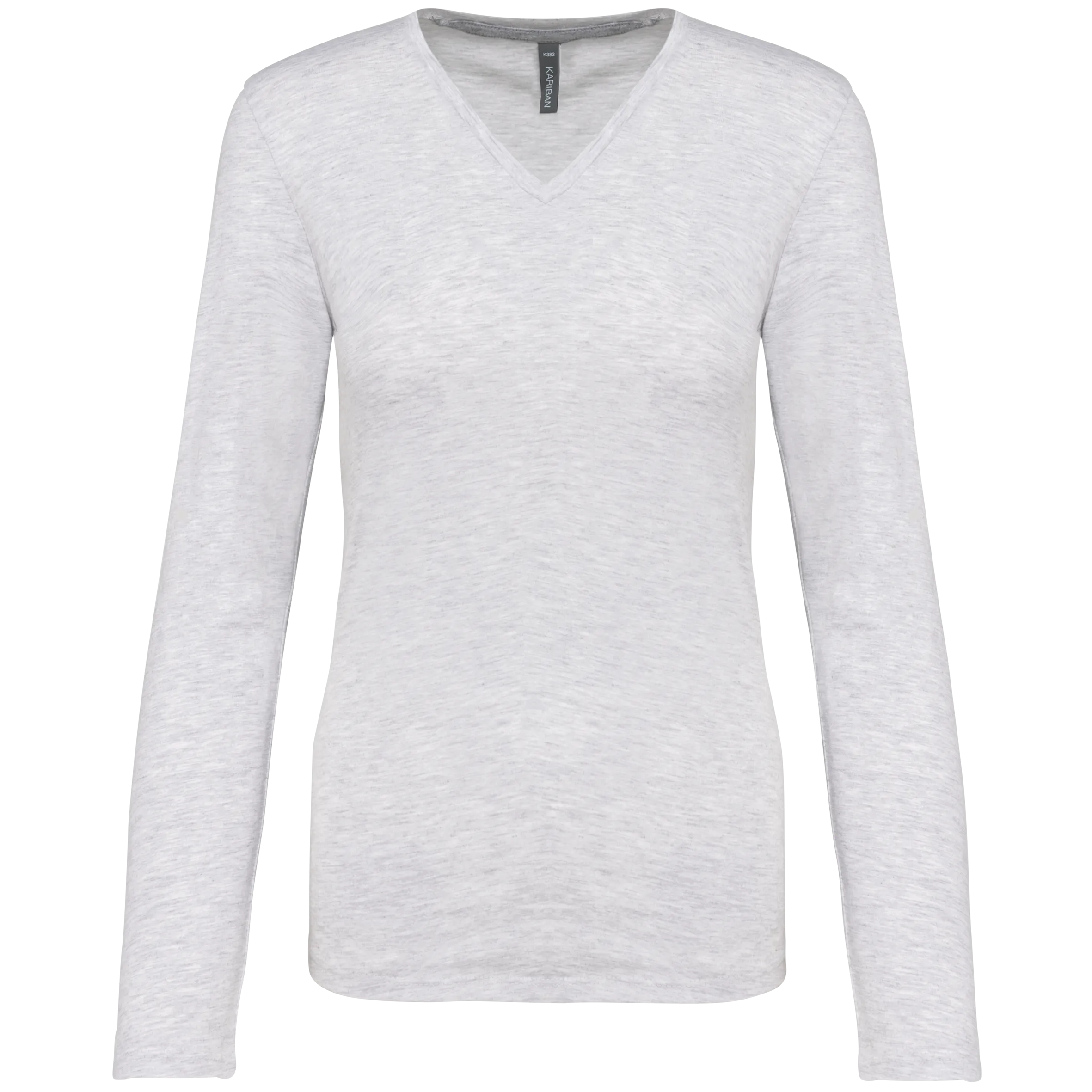 T-shirt de manga comprida decote em V para senhora