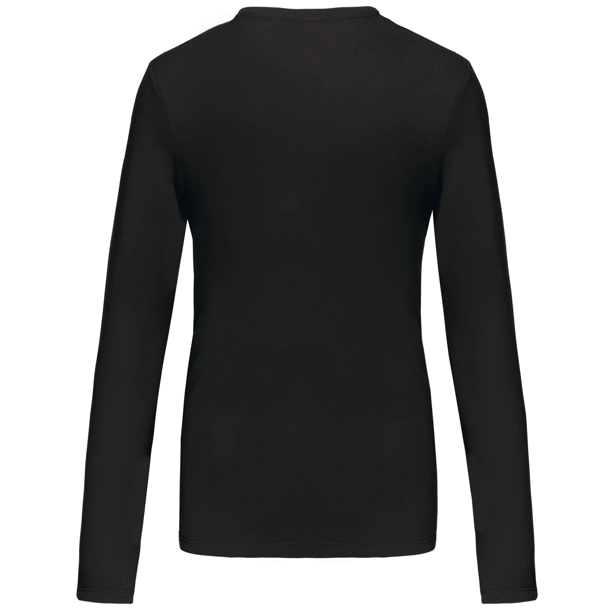 T-shirt de manga comprida decote em V para senhora