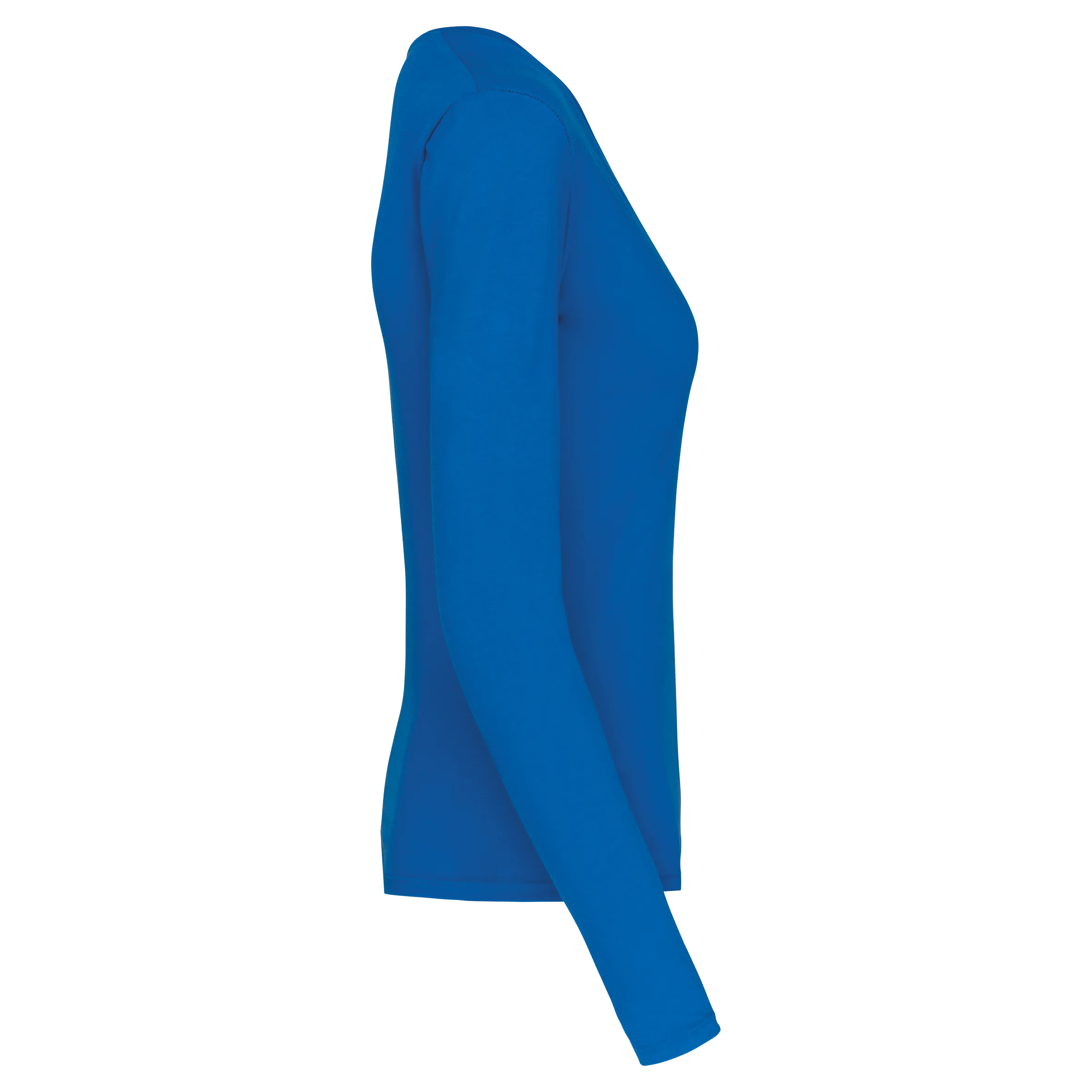 T-shirt de manga comprida decote em V para senhora