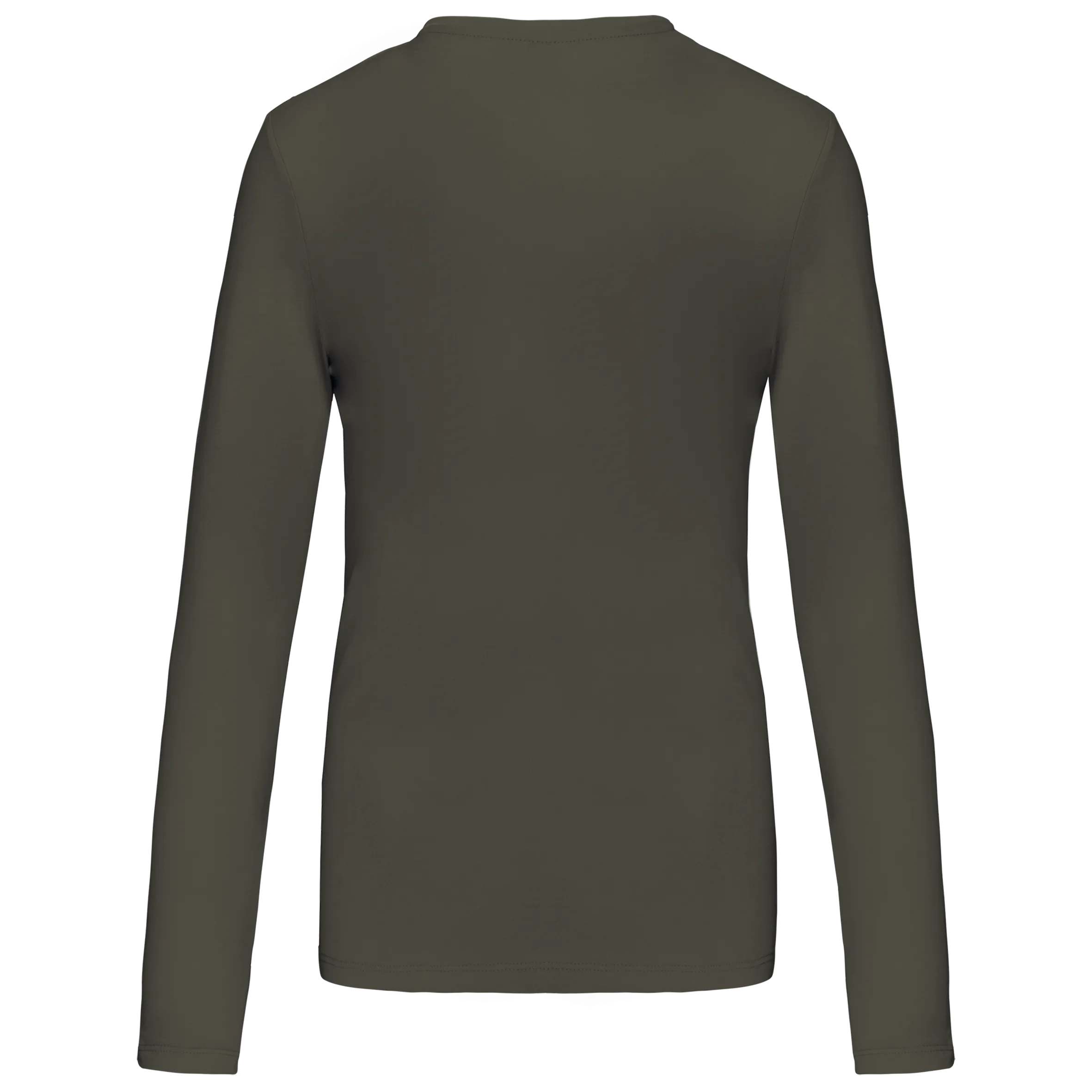 T-shirt de manga comprida decote em V para senhora