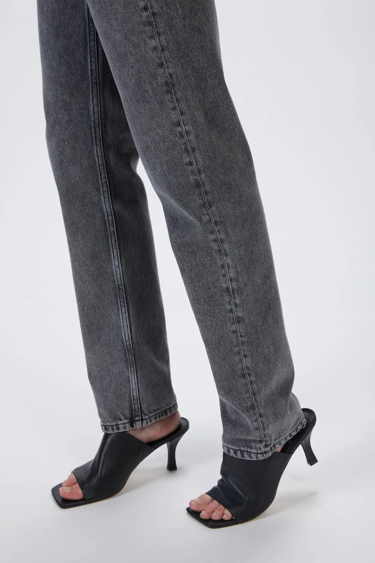 THE CASEY HIGH-RISE CRISS CROSS STRAIGHT-LEG JEANS