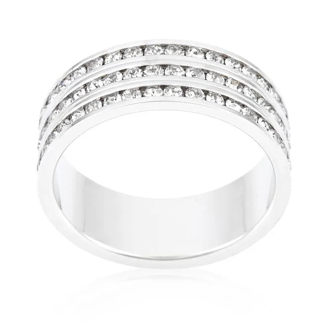 Triple Row Crystal Eternity Band