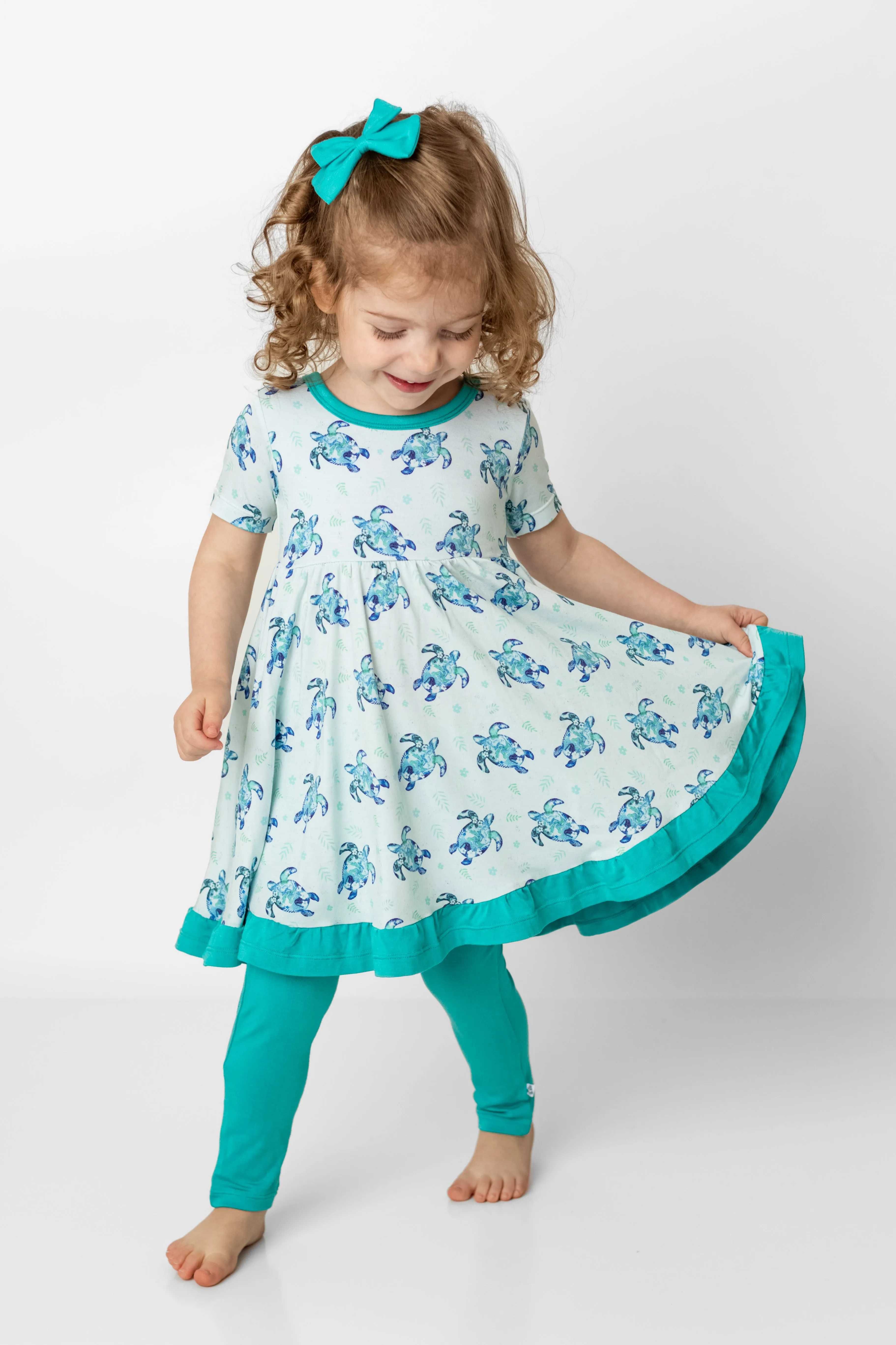 Turquoise | Toddler Bamboo Clip on Bow