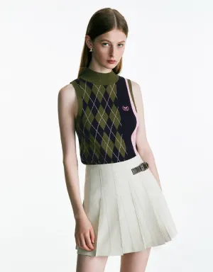 Turtle Neck Knitted Tank Top
