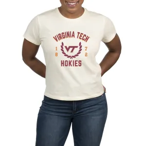 USCAPE Virginia Tech Academy High Waisted Tee, Vintage White