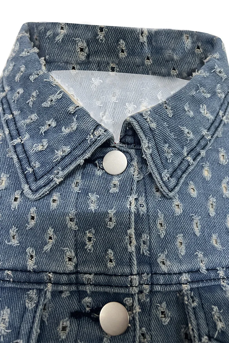UT3003 Denim Jacket and Shorts Set