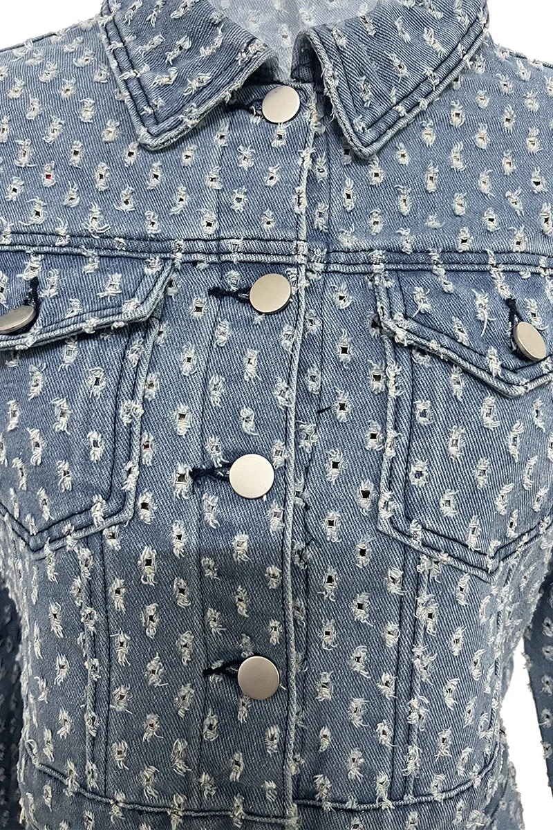 UT3003 Denim Jacket and Shorts Set
