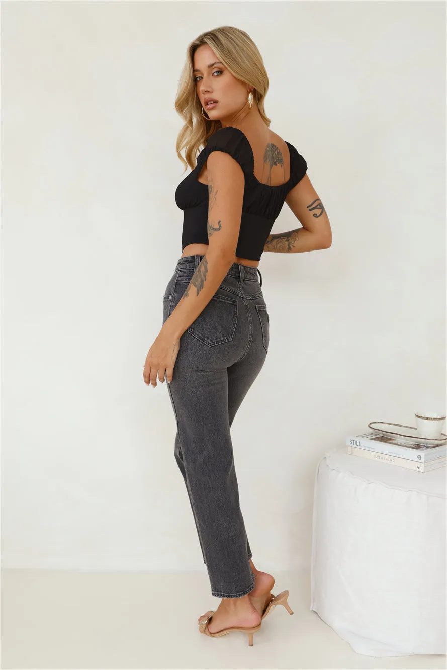 Venice Straight Bobbi Jeans Washed Black