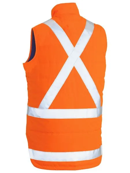 VEST PUFFER REVERSIBLE HI VIS RIPSTOP SHOWER PROOF 166GSM ORANGE UKV0379XT