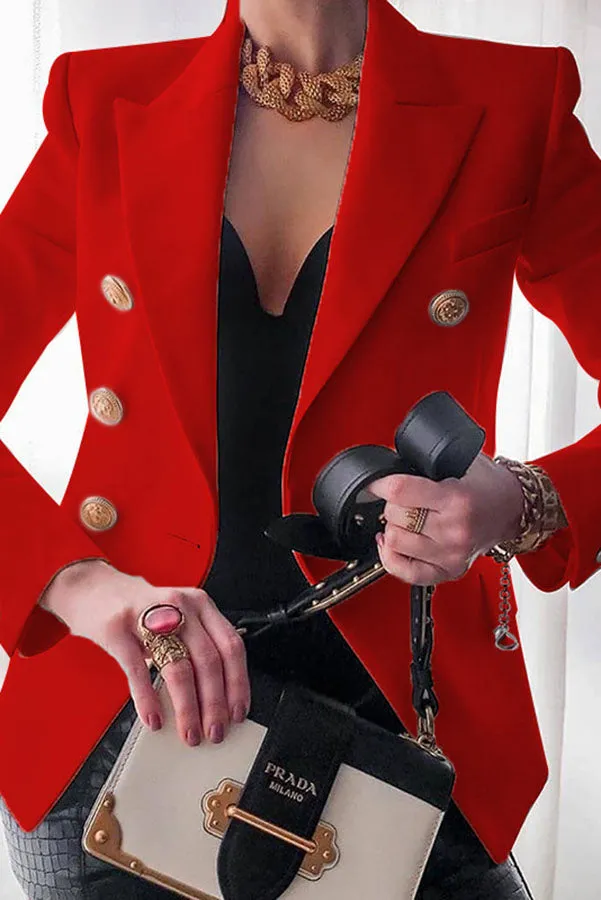 Wanya | Double Row Blazer with Gold Buttons