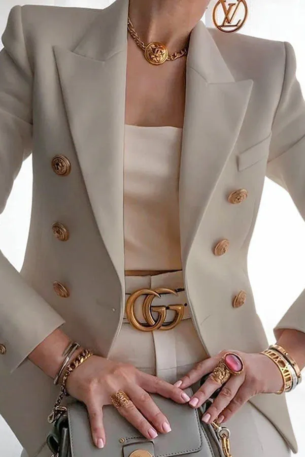 Wanya | Double Row Blazer with Gold Buttons