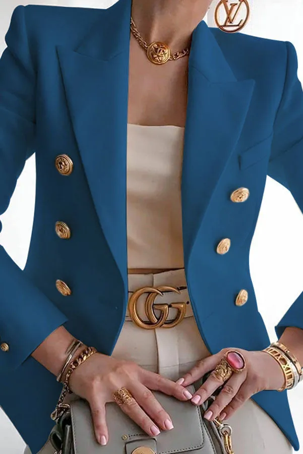 Wanya | Double Row Blazer with Gold Buttons