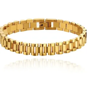  Watch Band Link Bracelet, Bangle. Yellow Gold NON TARNISH