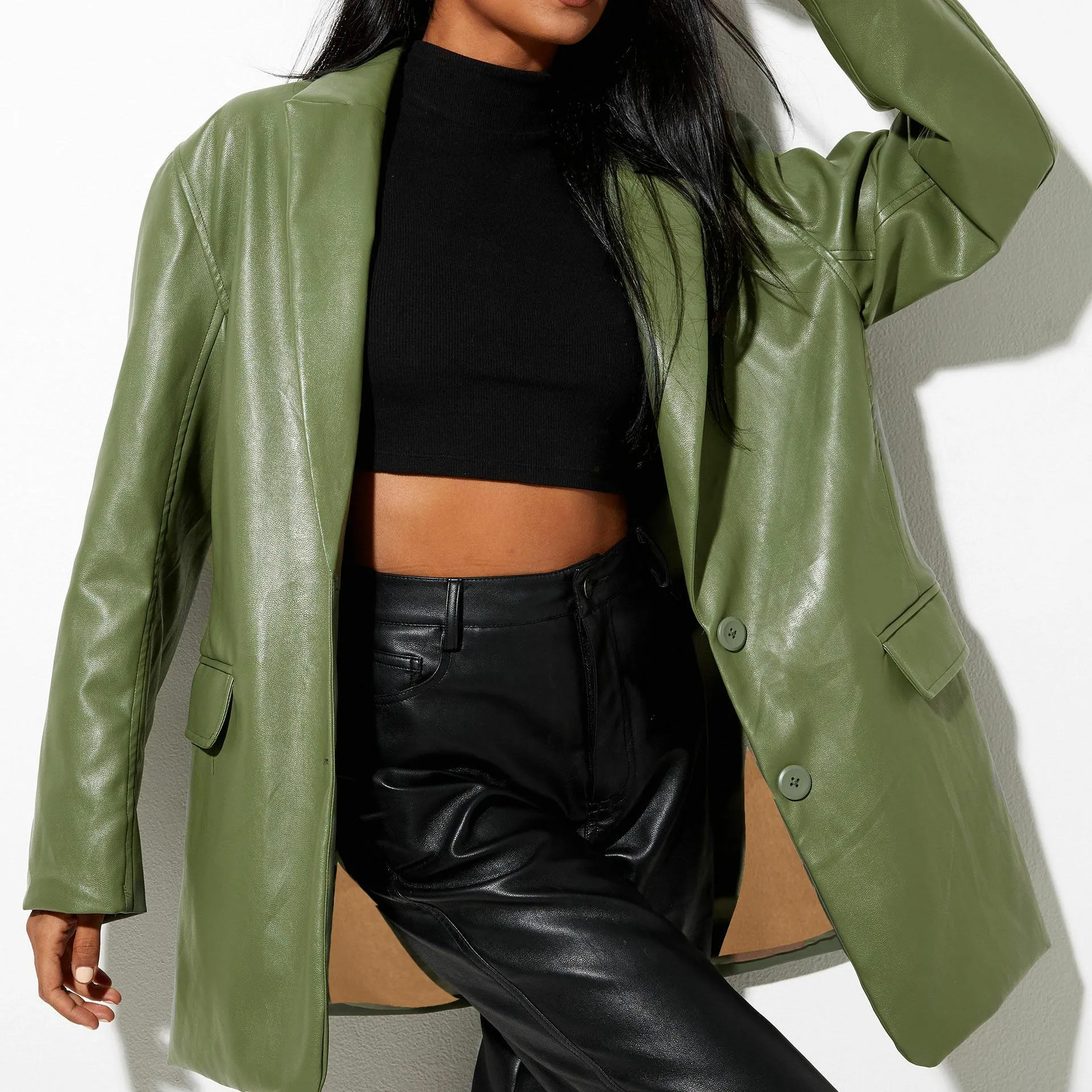 Wesley Casual Faux Leather Blazers - 5 Colors