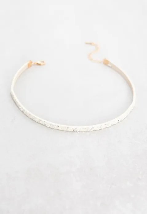 White Glitter Choker