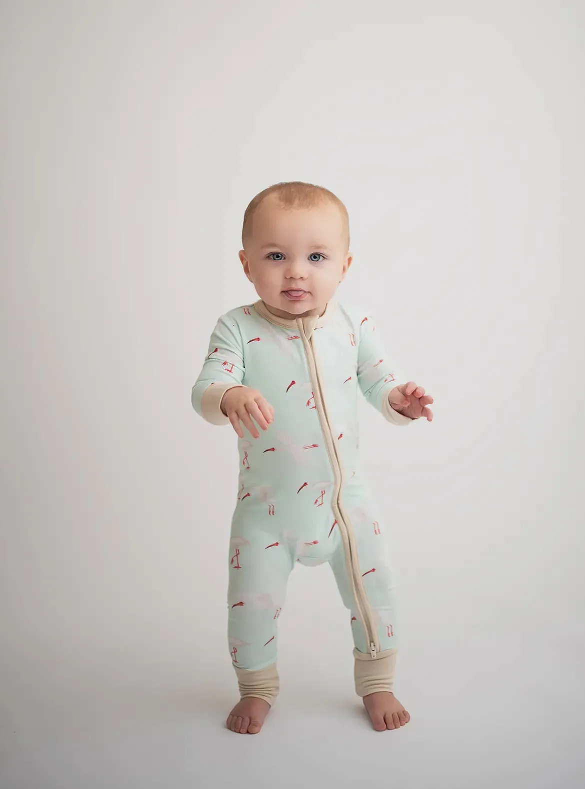 White Ibis Bamboo Onesie
