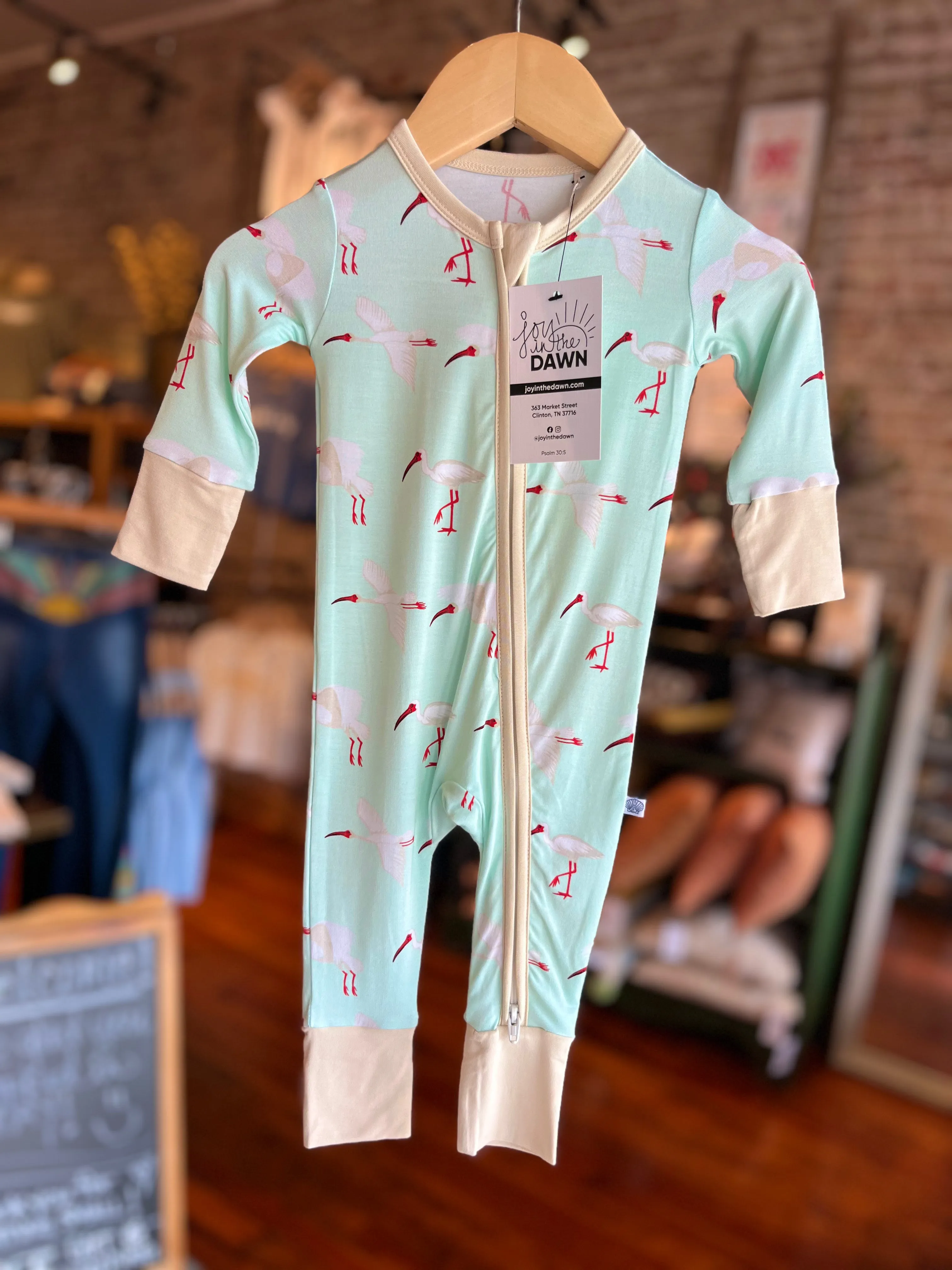 White Ibis Bamboo Onesie