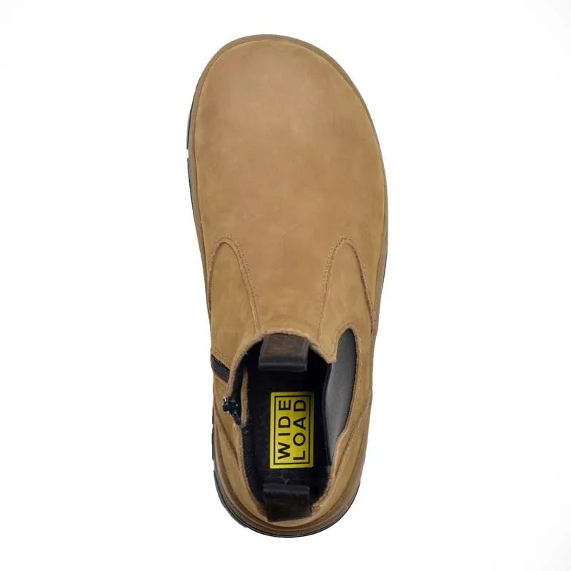 Wide Load 390TZN Casual Black Soft Toe Slip On Zip Boot