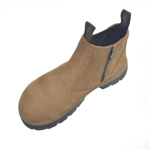 Wide Load 390TZN Casual Black Soft Toe Slip On Zip Boot