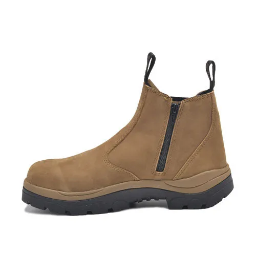 Wide Load 390TZN Casual Black Soft Toe Slip On Zip Boot