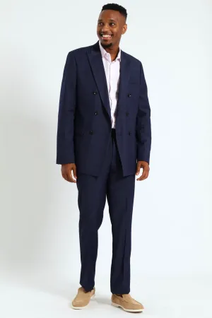 Window Pane Suit Jacket - Navy