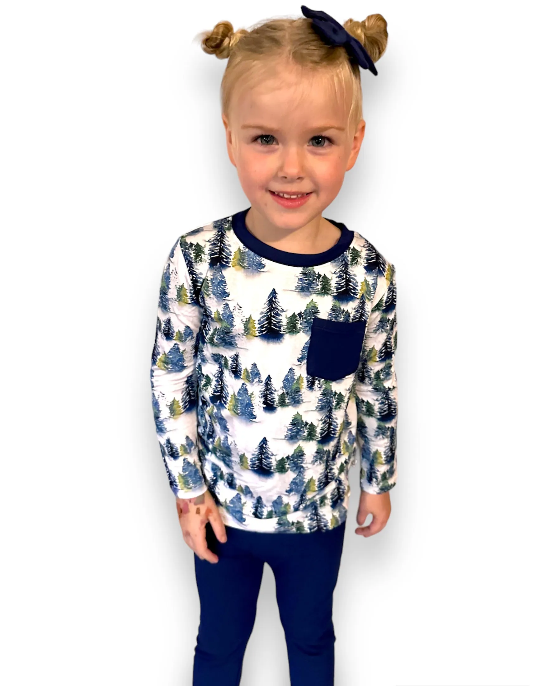 Winter Trees | Bamboo Toddler & Kids Pocket T-Shirt