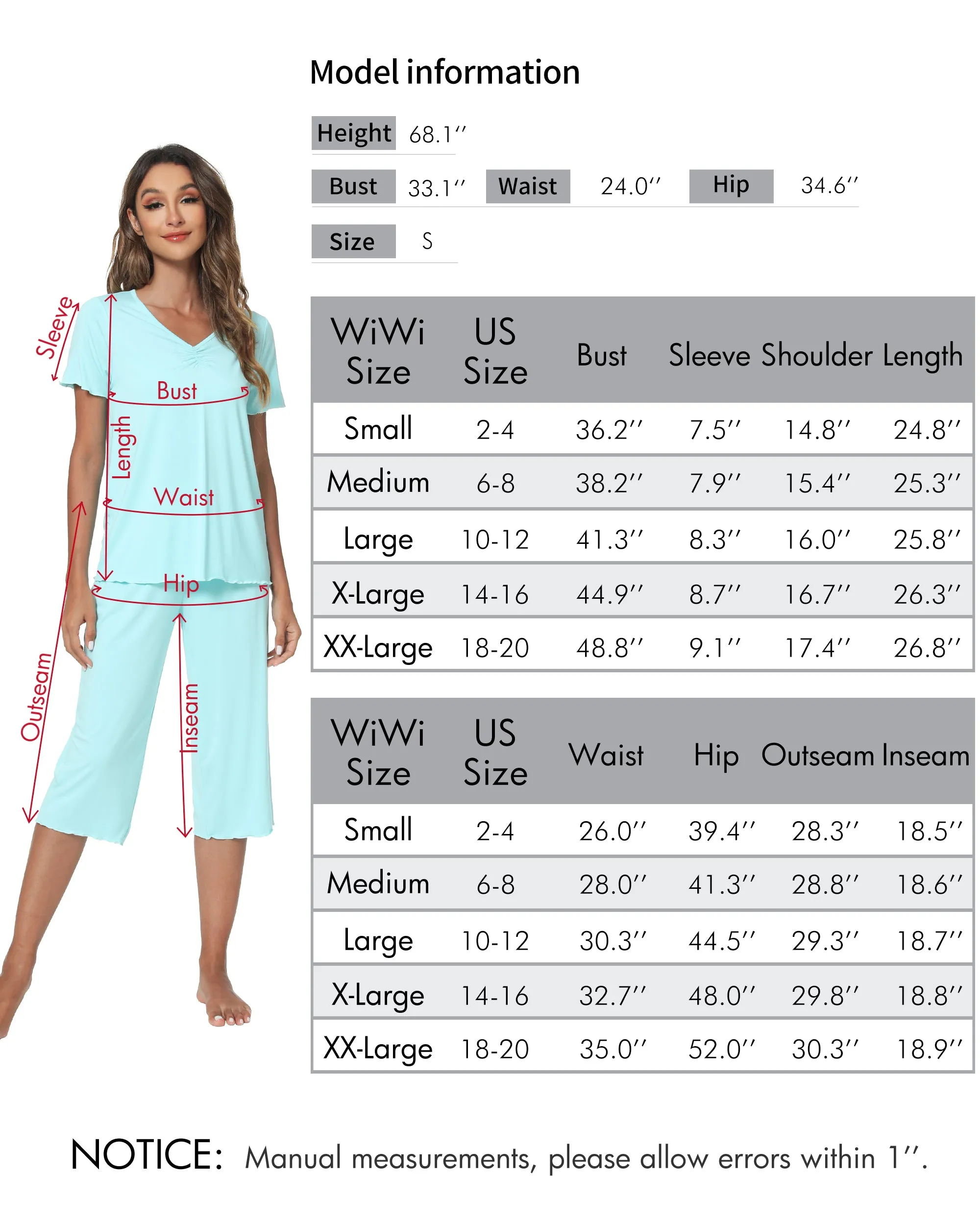 WiWi Bamboo Pajamas Set for Women