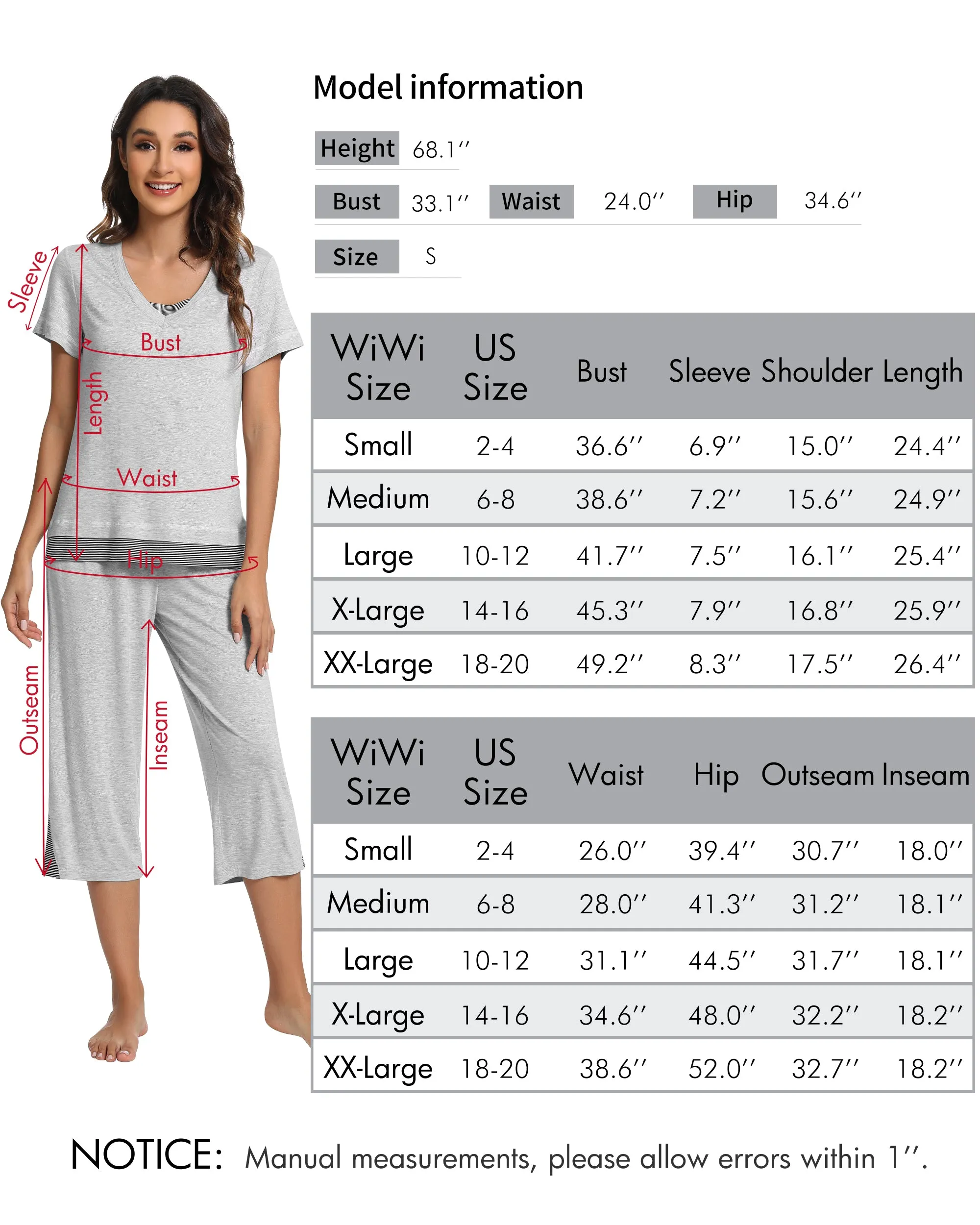 WiWi Bamboo Pajamas Set for Women