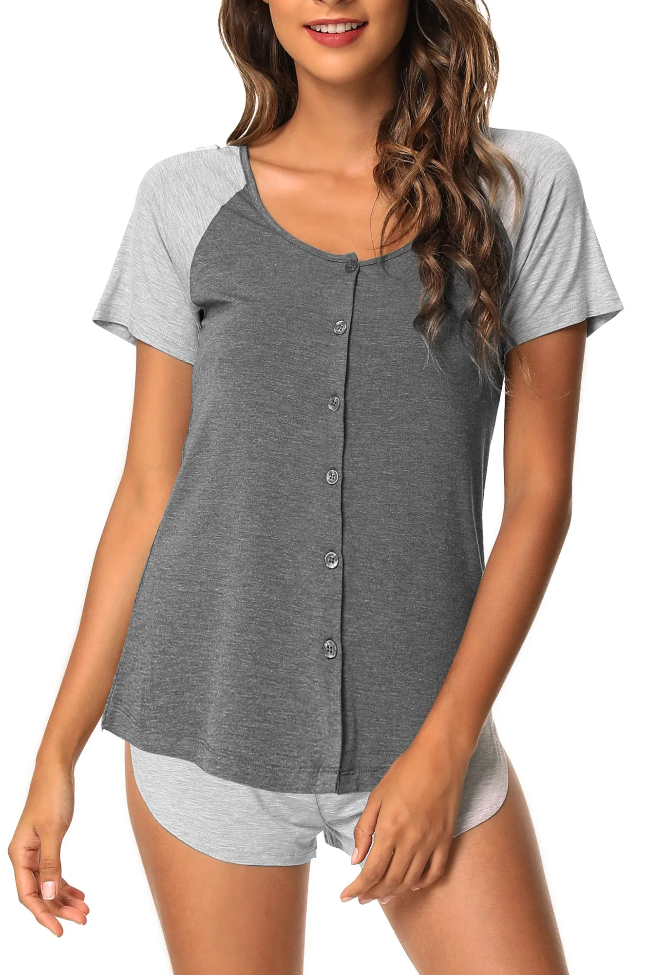WiWi Soft Bamboo Button Down Pajama Set