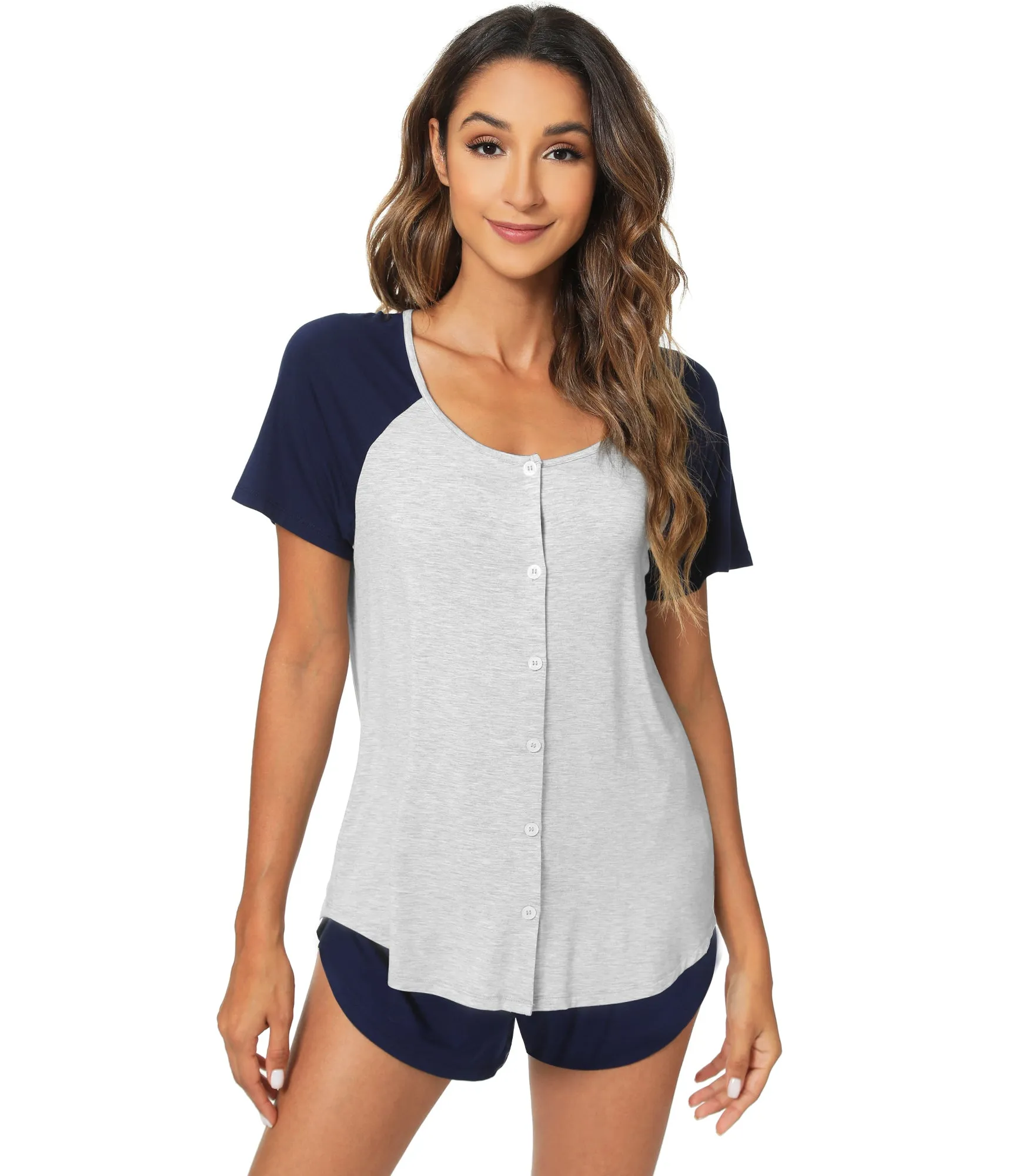WiWi Soft Bamboo Button Down Pajama Set