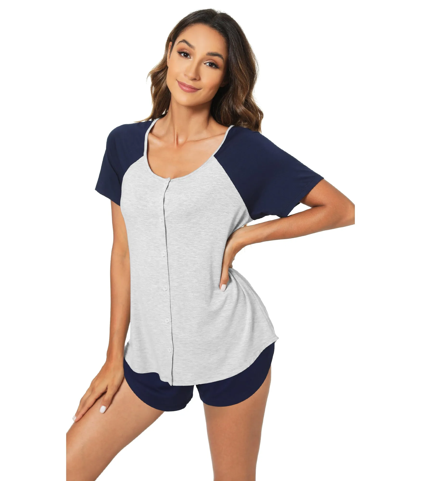 WiWi Soft Bamboo Button Down Pajama Set