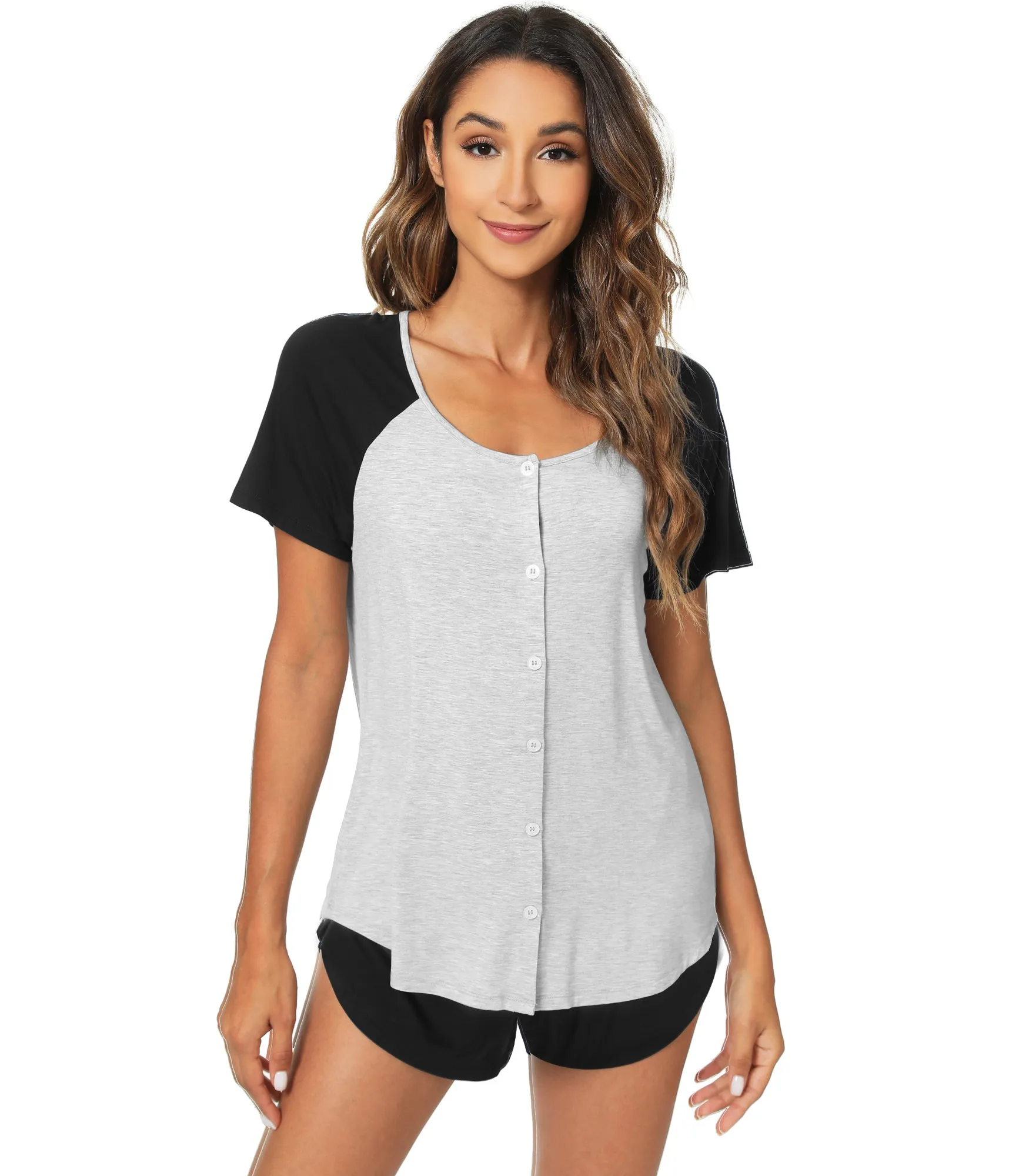 WiWi Soft Bamboo Button Down Pajama Set