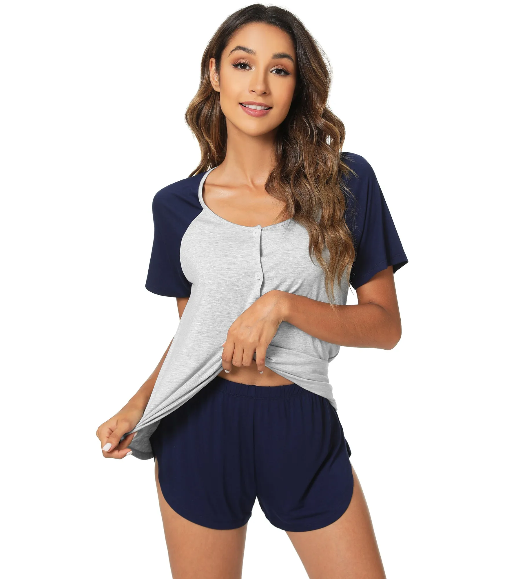 WiWi Soft Bamboo Button Down Pajama Set