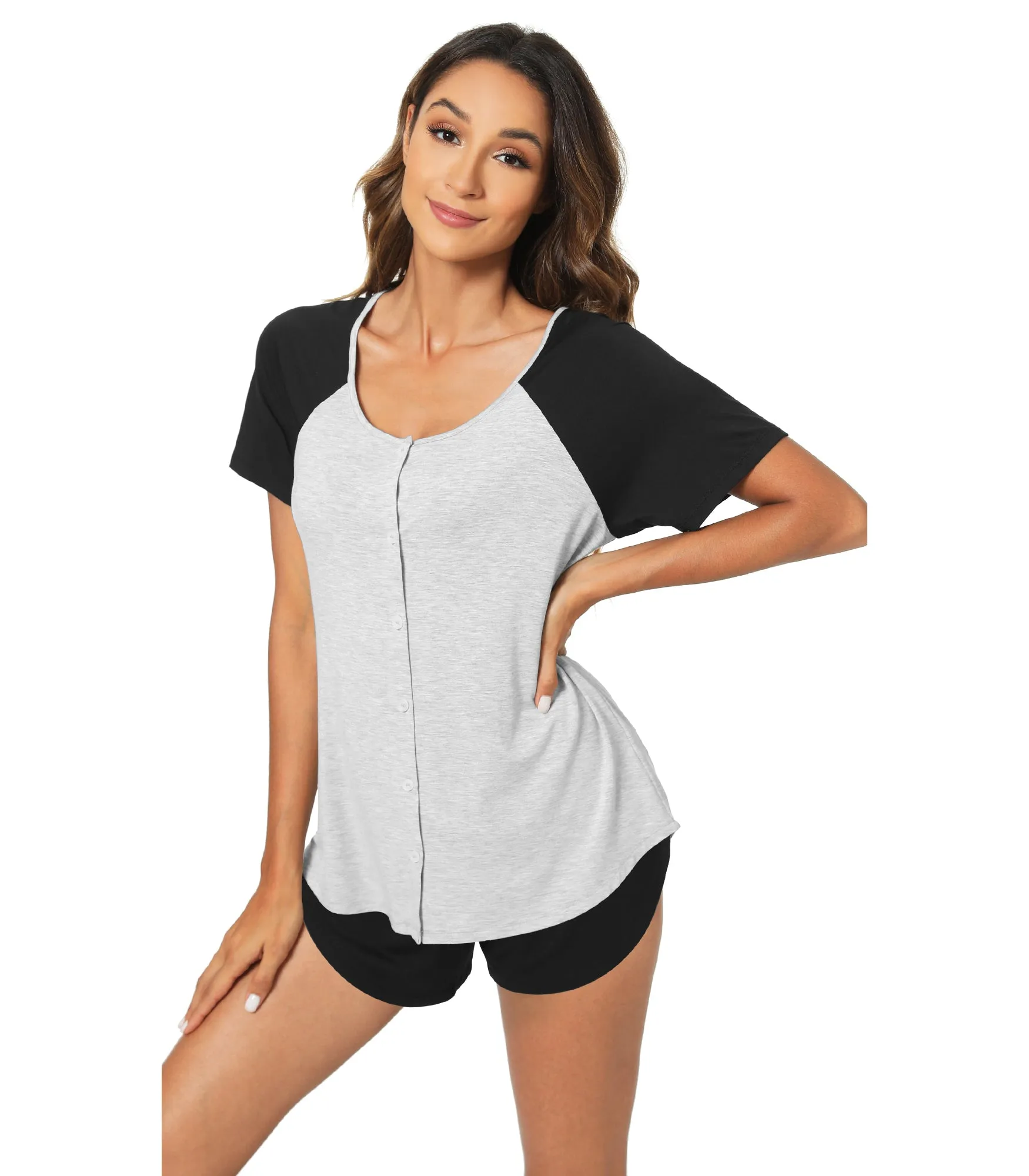 WiWi Soft Bamboo Button Down Pajama Set