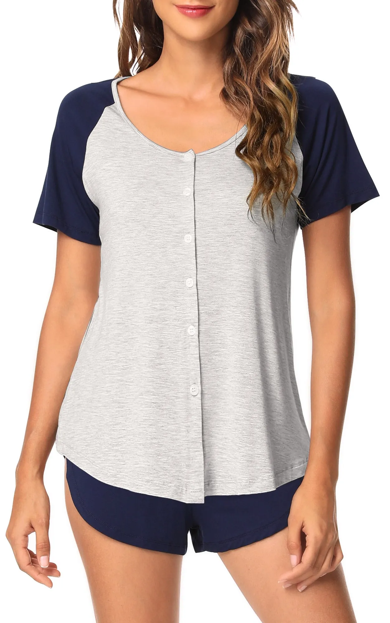 WiWi Soft Bamboo Button Down Pajama Set