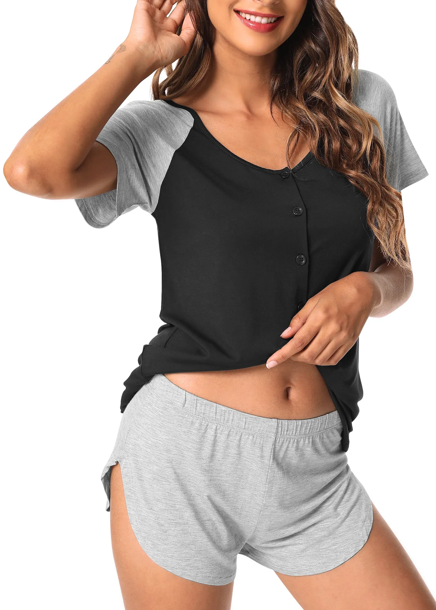 WiWi Soft Bamboo Button Down Pajama Set