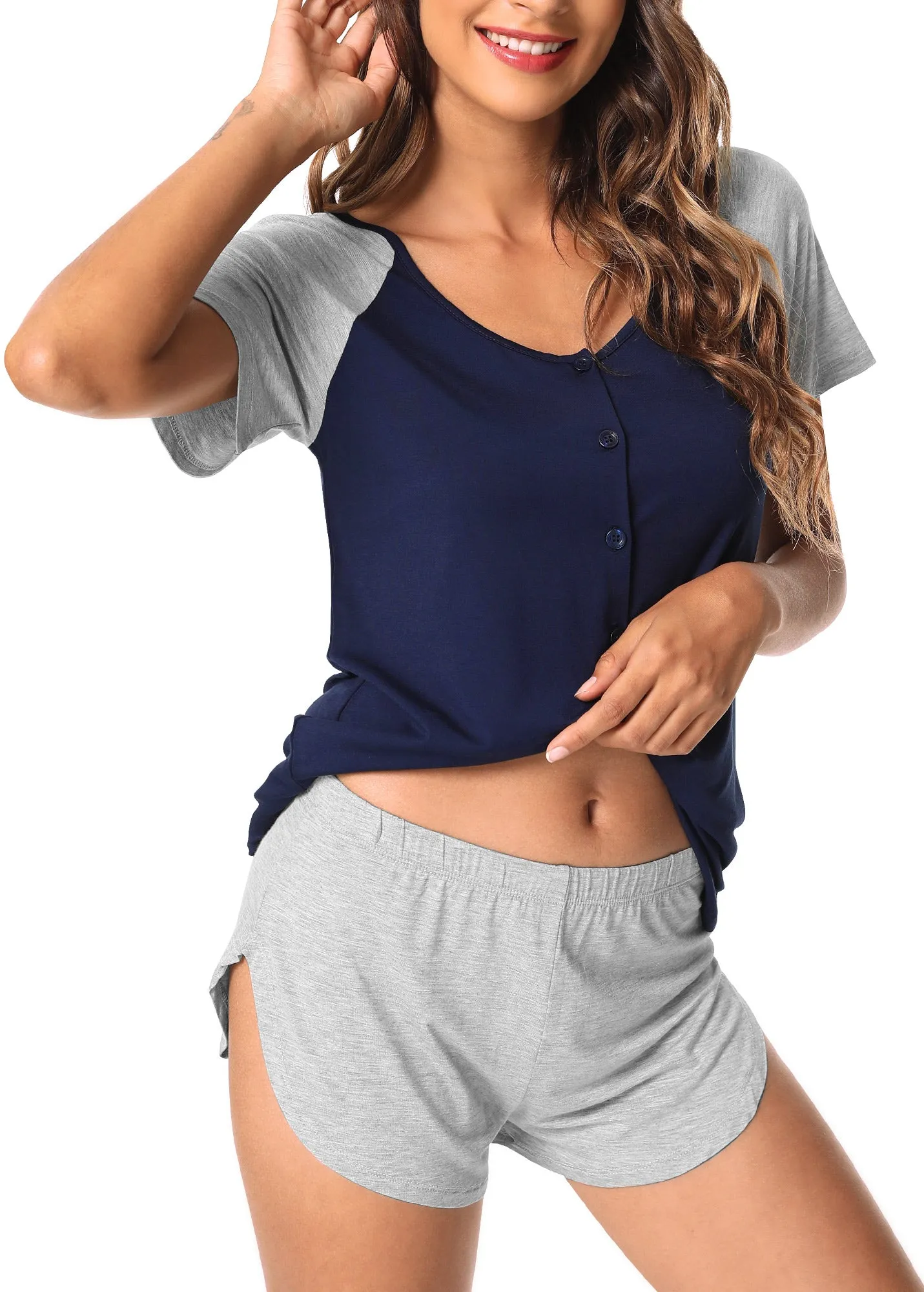 WiWi Soft Bamboo Button Down Pajama Set
