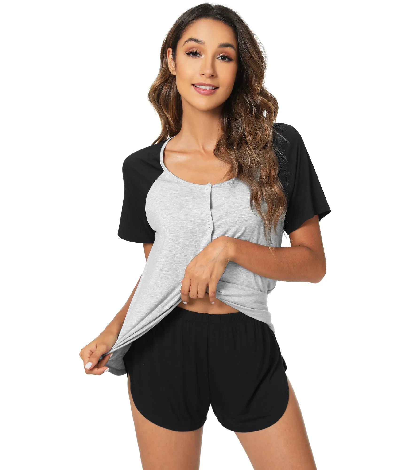 WiWi Soft Bamboo Button Down Pajama Set