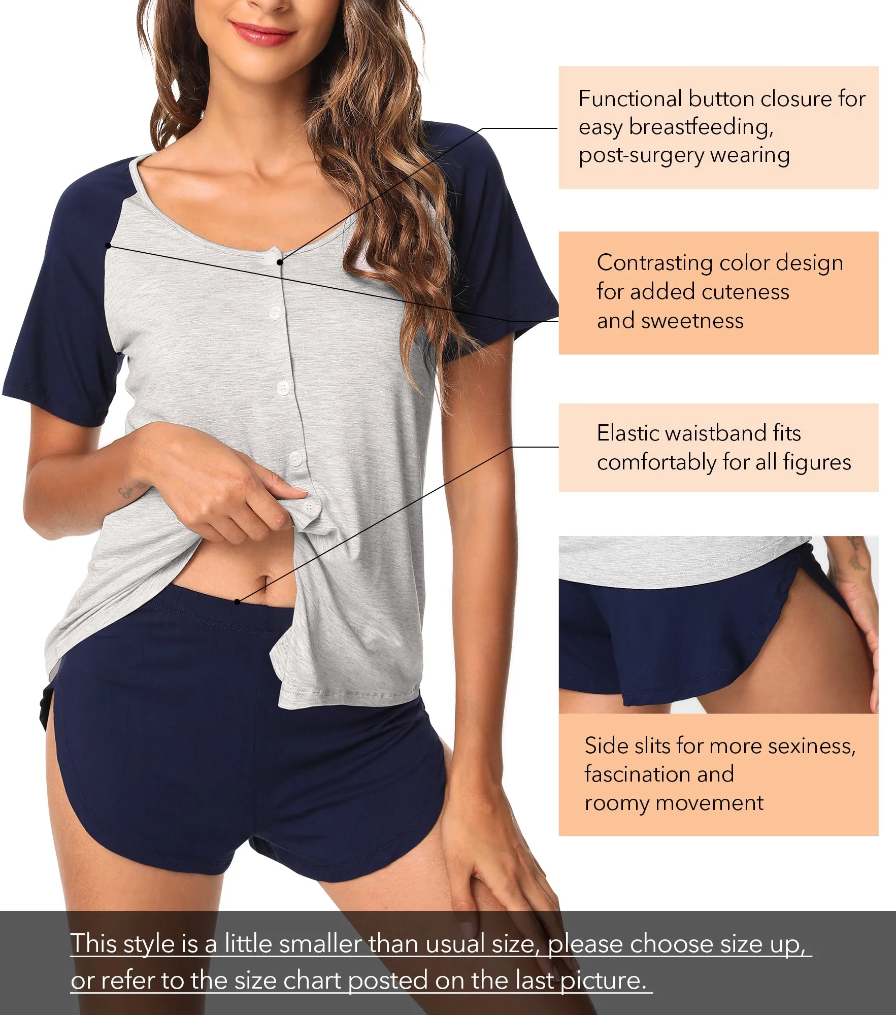 WiWi Soft Bamboo Button Down Pajama Set