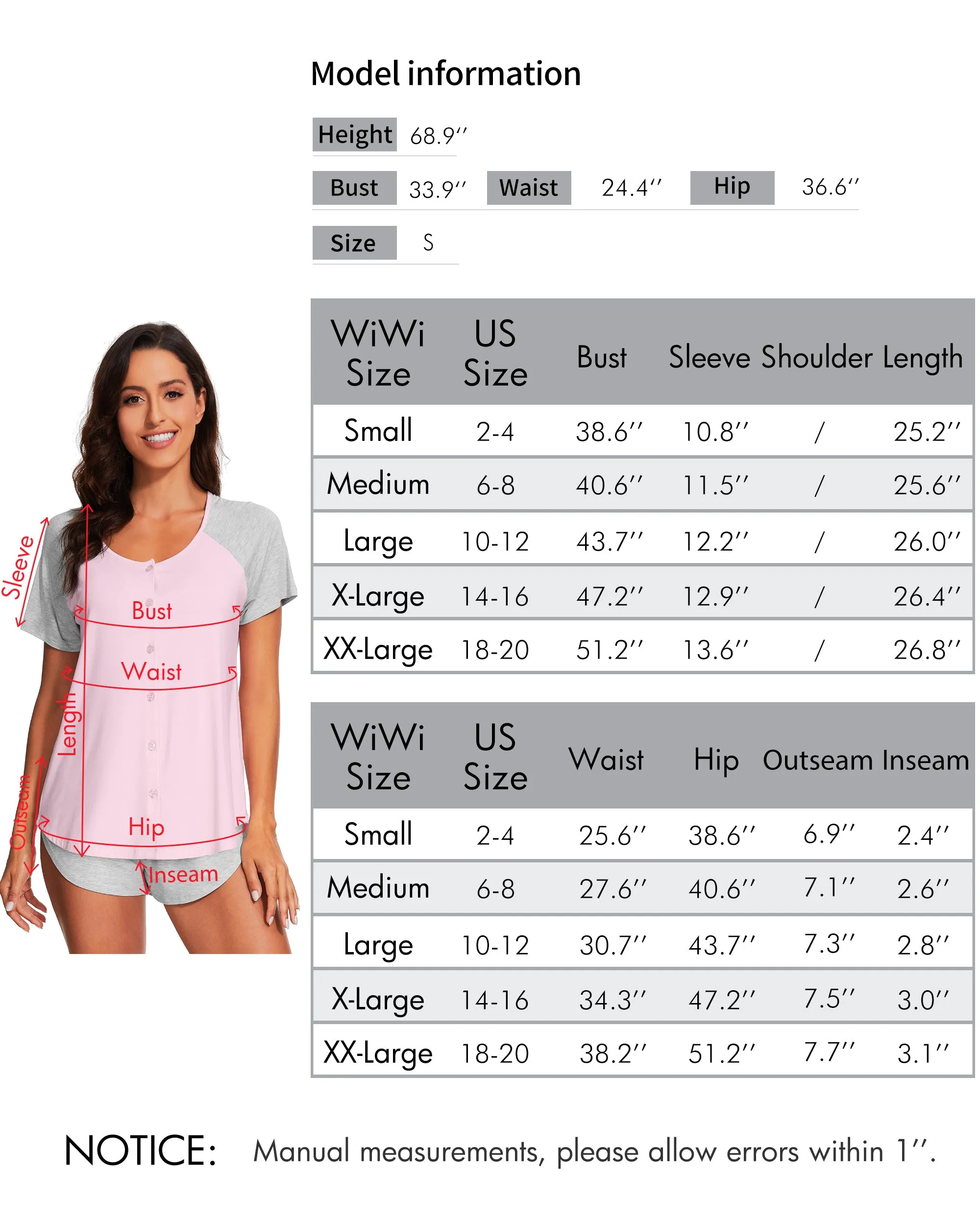 WiWi Soft Bamboo Button Down Pajama Set