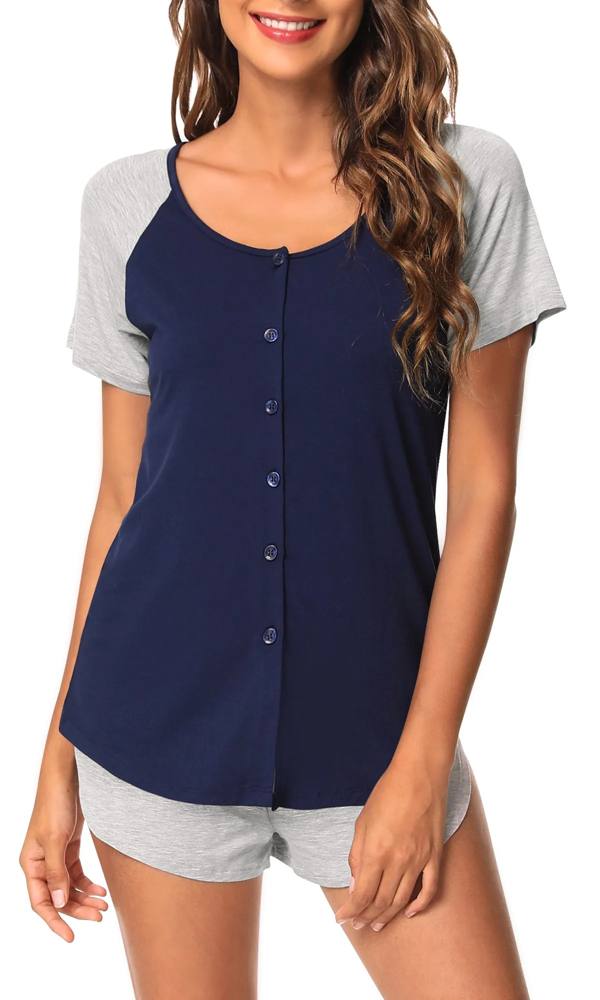 WiWi Soft Bamboo Button Down Pajama Set