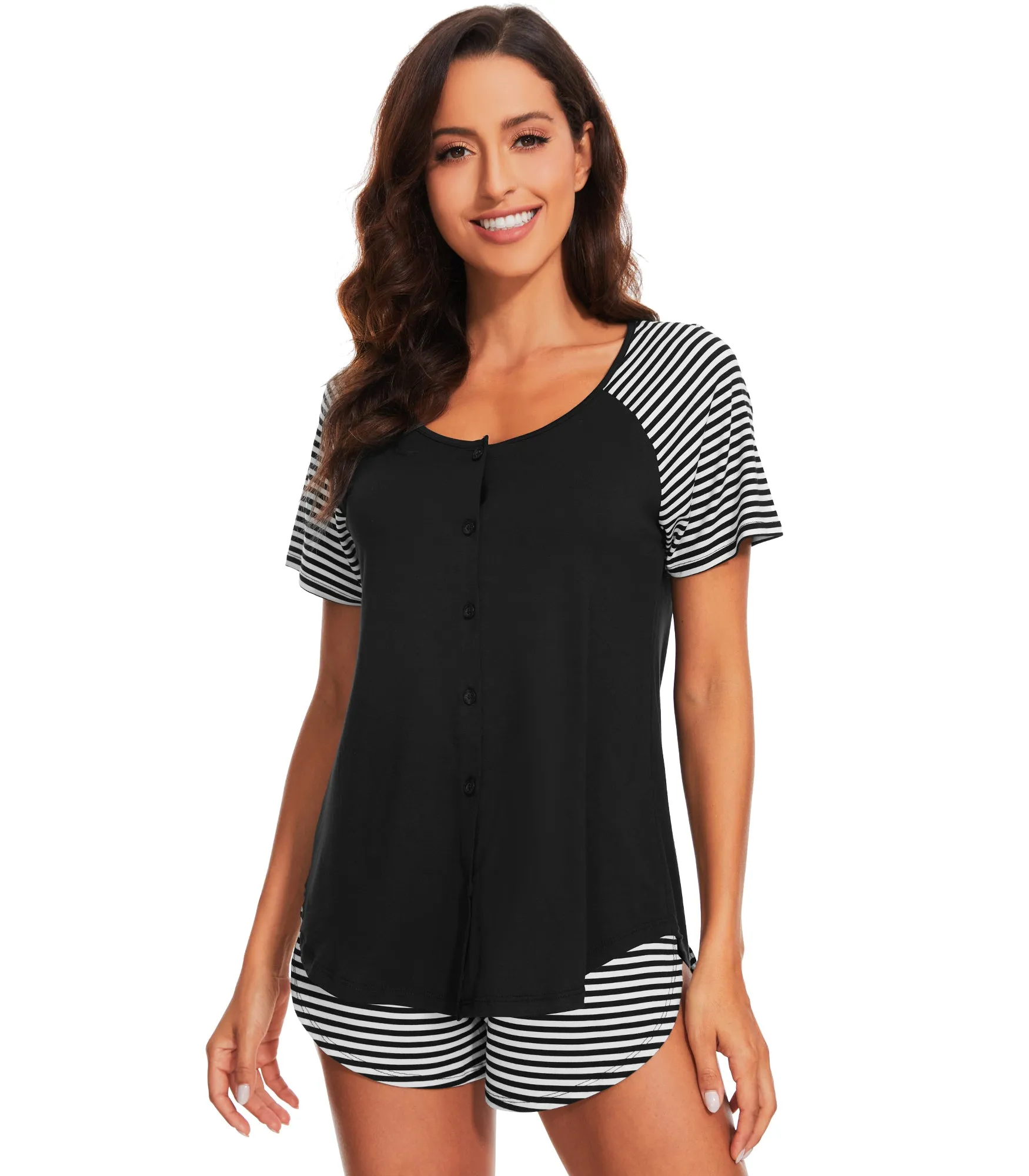 WiWi Soft Bamboo Button Down Pajama Set
