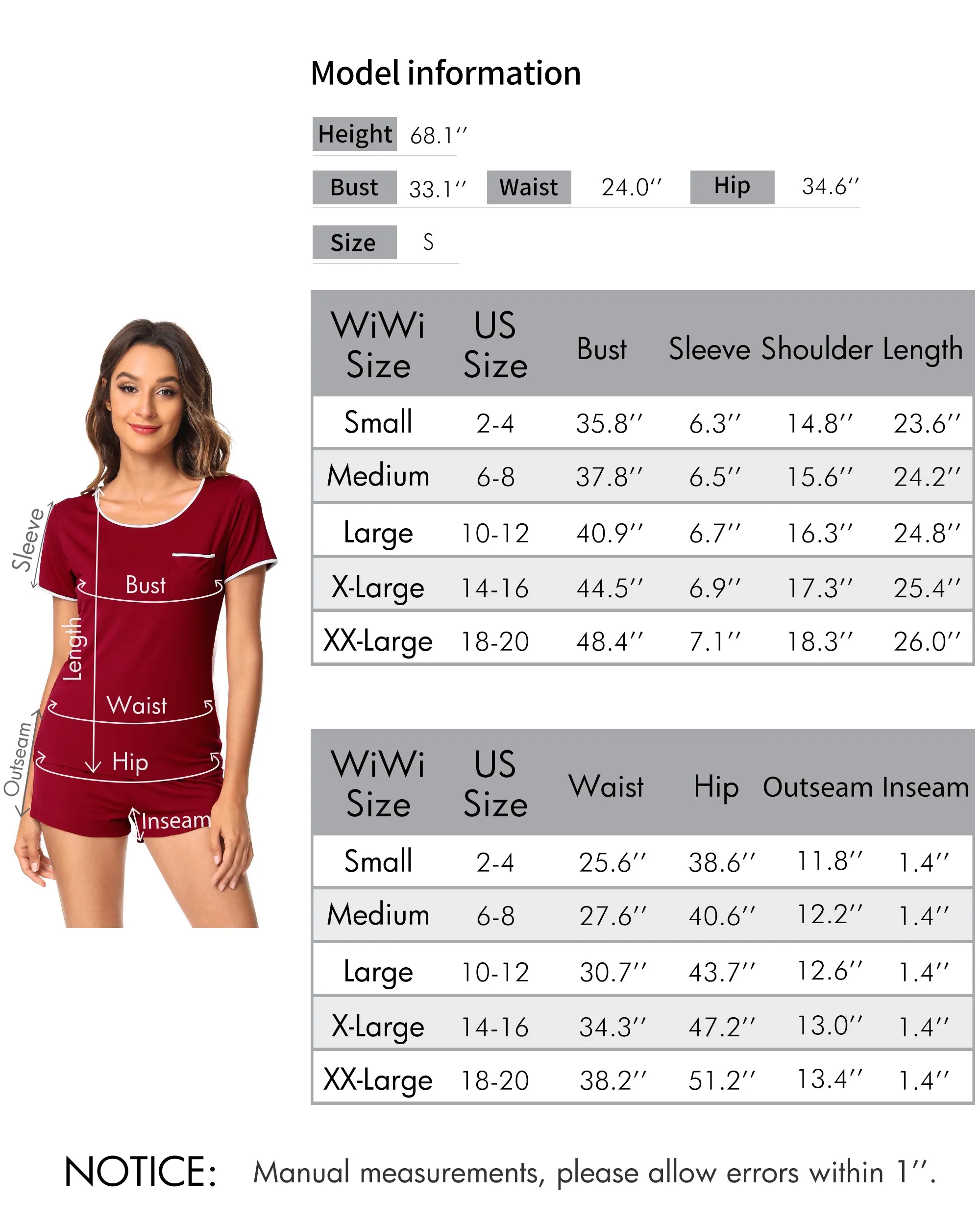WiWi Womens Comfy Bamboo Pajamas Set