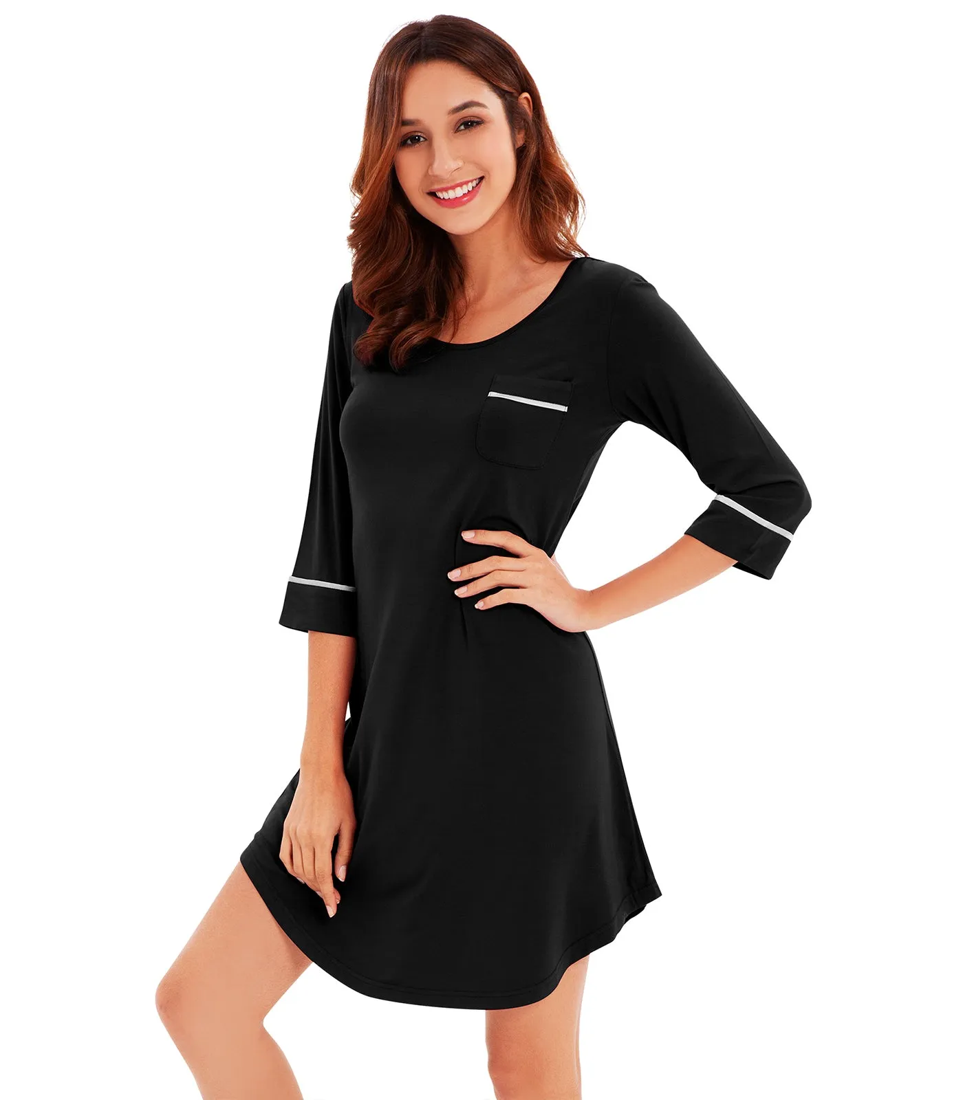 WiWi Women's Nightgowns Soft Bamboo Pajamas