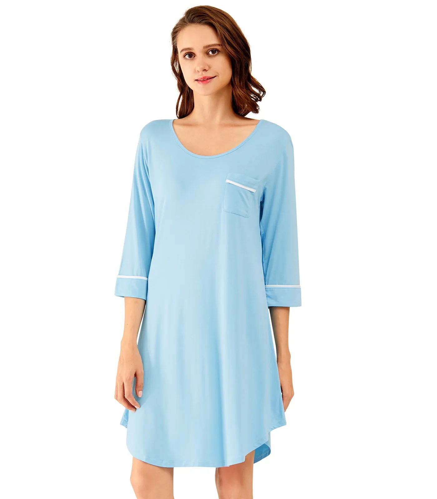 WiWi Women's Nightgowns Soft Bamboo Pajamas